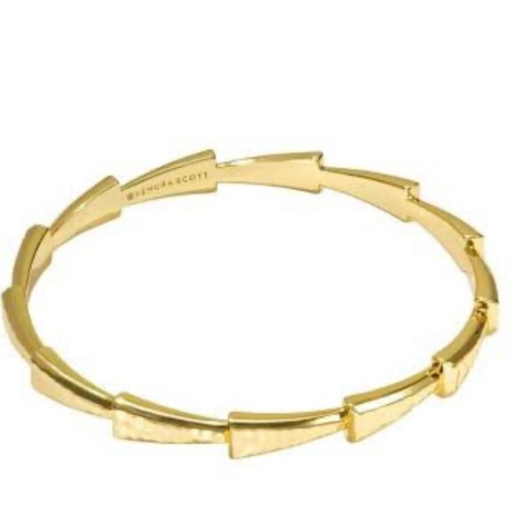 Kendra Scott Bracelet Geometric All-Metal Design Gold‎ S/M Kat Bangle NWT - Picture 1 of 1